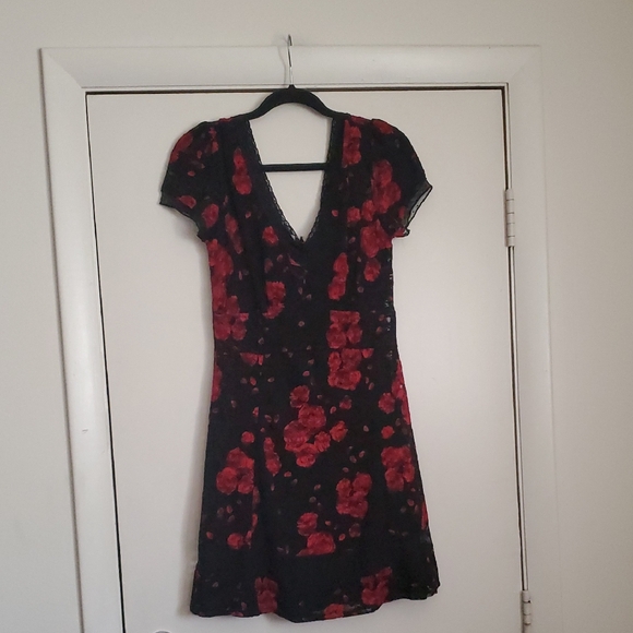 Royal Bones Dresses & Skirts - Royal Bones Black and Red Floral Mini Dress